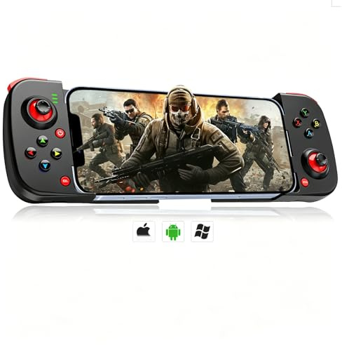 Wireless Gaming Controller for iPhone/iPad/iOS/Android/Samsung/PC Gamepad Joystick with Back Button, Analog Triggers, Stretchable, Bluetooth 5.0 Low Latency, Direct Play for CODM,Diablo Immortal