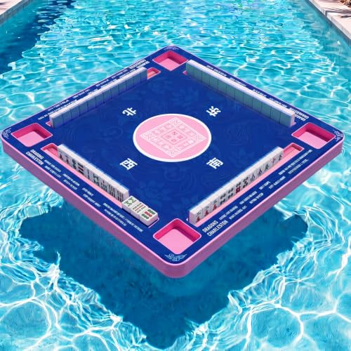 Motionchic Large Floating Mahjong Table for Pool Hot Tub Float Board for Mahjong Card Games Swimmingpool Dominoes Poker Adults Pool Game Tray for Summer Party Indoor Outdoor(29 x 29 x 2 Inch,Classic)