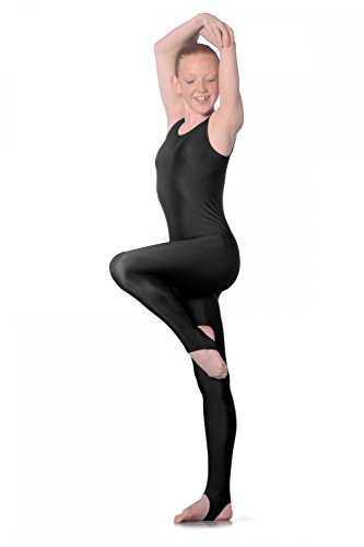 Sleeveless Nylon/Lycra Catsuit, Black, Age 7-8