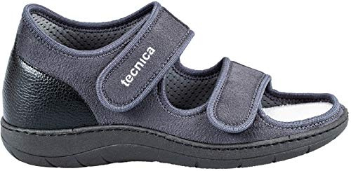 EXTRO STYLE - Sandali Ortopedici Donna e Uomo, Tecnica 11, Per Fasi Post Operatorie, Piede Reumatico, Vasculopatie e Metatarsalgie, Sandali Antiscivolo Con Plantari Estraibili, Grigio - Taglia 38