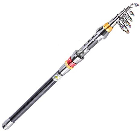 Teleskopangel, Tragbare Kohlefaser Teleskop AngelrutenTeleskoprute Spinnrollen TIeleskopangelruten für Salzwasser Süßwasser Reisen ( 2.7)