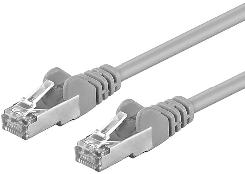 PremiumCord Câble Patch, CAT6a, 10Gbit/s, S/FTP, PIMF, LSOH, Ethernet, LAN, Rapide, Flexible et Durable, RJ45, AWG 26/7, Câble en Cuivre 100% CU, Gris, 15m