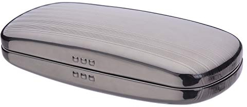 Philley Sunglasses Case Striped Aluminum Hard Shell Metal Spectacles Box Eyeglasses Case for Women & Men(Grey)