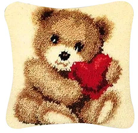 freneci Knüpfkissen zum selber knüpfen für Erwachsene und Kinder, Knüpfpackung Knüpfset Kissen - Tiermuster zum Auswahl - ZD1011