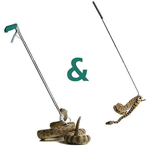 IC ICLOVER Snake Grabber Tool, 47 Snake Tongs + 39 Telescopic Snake Hook Stick, Professional Heavy Duty Snake Catcher Handling Tools Set for Moving Catching Pick-Up Transport Rattle Snakes Reptile