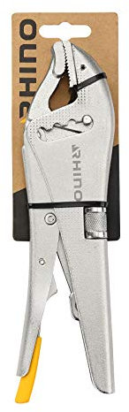 RHINO - Pince-étau à cran, à crémaillière avec bec court - Ouverture 50 mm - Permet de maintenir tous types d'objets (Mécanique, ferronnerie, bricolage) - Garantie 5 ans