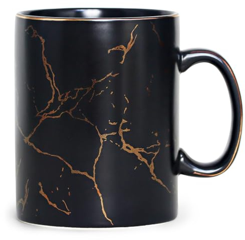 harebe 24 OZ Ceramic Extra Large Black Coffee Mug with Handle,Oversized Hot Tall Latte Mugs,Dishwasher Safe Big Capacity Giant Mug for Men Women