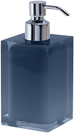 GEDY | Auckland Dispenser Sapone in Resina Trasparente Colore Blu Petrolio, Dimensioni 16,2 x 7 x 7 cm e Peso 0,4 kg