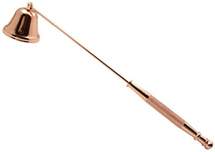 Buachois Spegnicandela in Acciaio Inossidabile Spegni Stoppino alla Moda a Forma di Tubo Dritto con Manico Lungo per Spegnere La Fiamma della Candela in Modo Sicuro(Oro Rosa)
