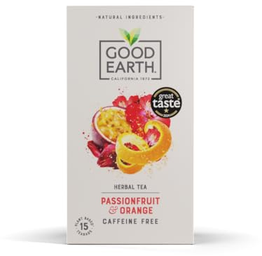 Good Earth Tea Co. Passionfruit & Orange Tea Bags – Fruit Flavoured Herbal Blend with Passionfruit, Orange Peel and Floral Notes – 15 Plant-Based Teabags