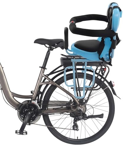 WEIGR Seggiolino posteriore di sicurezza per bambini con pedale e staffa di sicurezza, per mountain bike fino a 30 kg, da 8 mesi a 6 anni, per mountain bike, city bike, biciclette pieghevoli