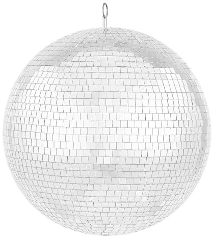 VEVOR Mirror Disco Ball, 16 Inch Party Mirror Ball with Hanging Ring, Large Lightning Disco Ball Party Decorations, Ideal for DJ Club, Stage, Wedding, Birthday, Christmas, New Years Celebration