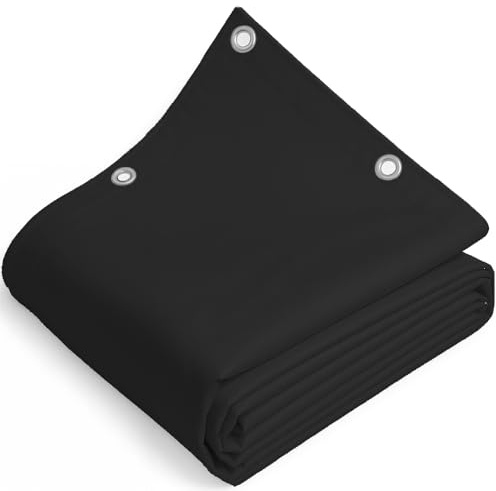 TELOMERITI® - Telo/Telone in PVC 650gr/mq con Occhielli in Alluminio, Rinforzato, tipo da camion, Impermeabile, Copritutto Da Esterno, Vari Colori, Made in Italy (Nero, 2,5X2 Metri (5 MQ))
