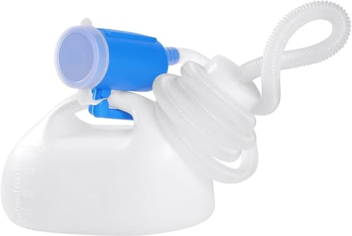 lefeke Urinflaschen mit Auslaufsicherer Deckel und Schlauch 2000ml, dicke Plastikflasche, auslaufsicheres Urinal, Für bettlägerig, Krankenhaus, Outdoor (Weiß)