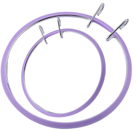 Aro de zurcido y bordado. Aro de metal ajustable con tensión de resorte, accesorio de costura de 2 piezas para costura, manualidades, cruz, proyectos de decoración de vacaciones