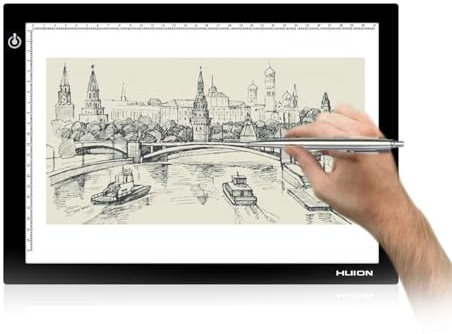 HUION Leuchttisch L4S LED Pad, 31 x 21cm Arbeitsbereich, Tragbare Lichtkasten Leuchtkasten mit USB Kabel, Ideal für DIY 5D Diamond Painting Skizzierung Zeichnen Malen Skizzierung