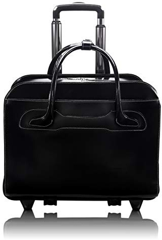 McKleinUSA McKlein WILLOWBROOK, 17 Leather Detachable -Wheeled Ladies' Laptop/Computer & Tablet Business Briefcase Bag/Women's Rolling Overnight Travel Bag, Removable trolley case