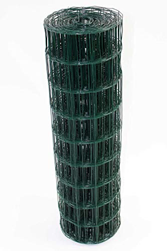 Green PVC Coated Steel Wire Mesh Fencing 90cm Garden Galvanised Fence (25m) 21713