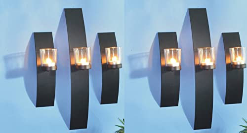Benelando Wandkerzenhalter mit Glaseinsatz im 6er Set