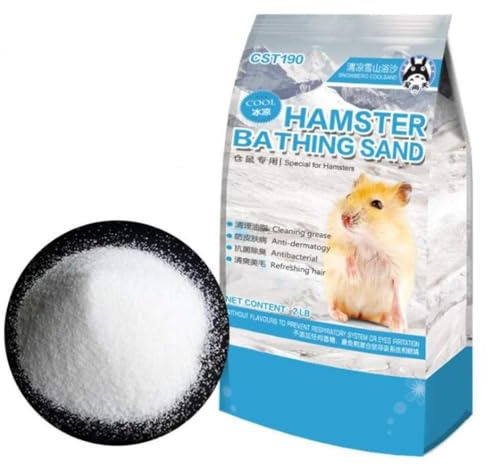 Hamiledyi Hamster Bath Sand 2 LB Dust Free Desert Sand Gerbil Powder Grooming Bath Potty Litter for Chinchillas Gerbil Syrian Mice Degu or Other Small Animals