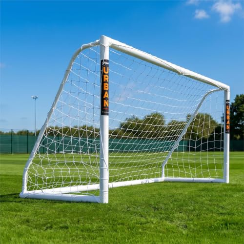 FLICK Ultimate All Weather uPVC Football Goal & Net - UV Treated 70mm Thick Goal Posts - Quick & Easy Assembly Locking System And Strengthened Corners (Sizes: 6x4ft, 8x4ft, 8x6ft, 12x6ft, 16x7ft)