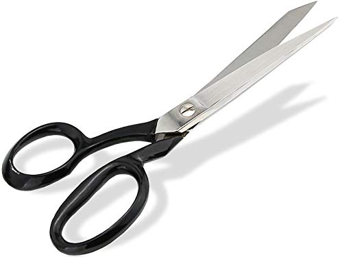 Linkshänder Stoffschere Schneiderschere Extra Scharfer Schnitt - Premium Textilschere aus Rostfreiem Scherenstahl mit schwarz lackiertem Griff für Stoffe, Nähen, Kleidung und Papier