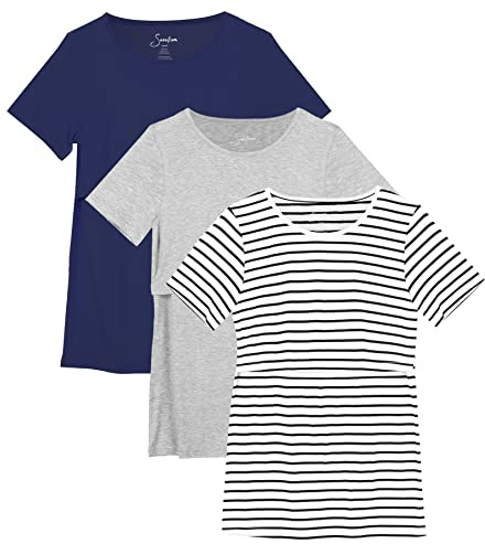 Sosolism 3-pack Dam Omvårdnad Toppar Rund Halsringning Kortärmad Mammakläder Amningskläder Kvinnor T-shirts