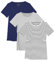 Sosolism 3er Pack Stillen Tshirt Kurzarm Stillshirt Sommer Rundhals Brusternährung Oberteil Freizeit Stilltop Postpartale Damen Marineblau, Hellgrau, Gestreift, Mittel