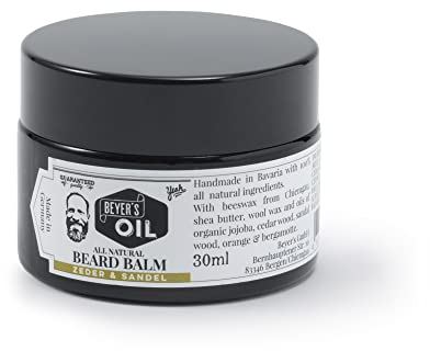 Beyer’s Oil Bartbalsam Zeder & Sandel 30ml - 100% natürlicher Bartbalm - Macht den Bart weich und glatt
