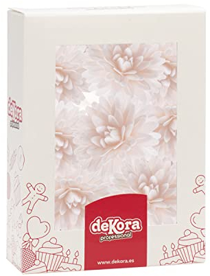 Dekora - Caja de 12 Pompones de Oblea para Decorar - Pompones Comestibles para Tartas - Decoración Tarta Cumpleaños de Oblea - Color Blanco - 4,5 cm