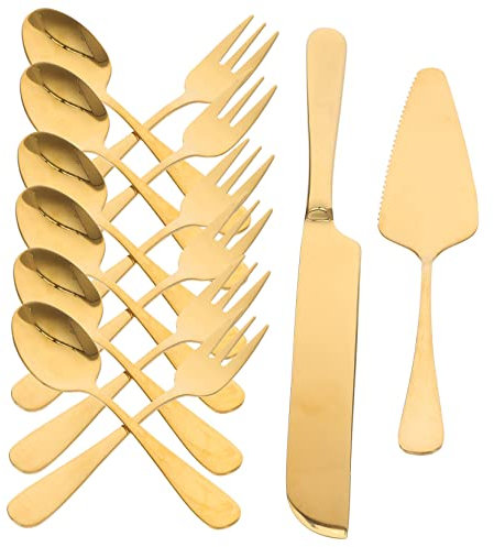 Hoement Set Utensili Per Torte 14 Pezzi in Acciaio Inossidabile Spatola e Tagliapasta Per Dolci Accessori Per Servire Torte e Dessert Per Feste e Matrimoni