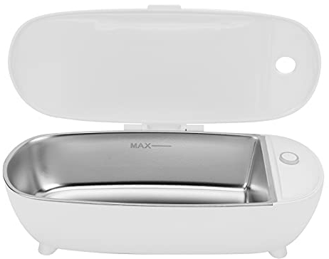 Machine à Laver les Bijoux Machine à Laver les Bijoux en Acier Inoxydable, Nettoyeur de Bijoux à Ultrasons en Acier Machine à Ultrasons pour Lunettes, Bijoux, Montres (Prise UE
