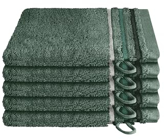 Schiesser Waschhandschuhset Skyline Color - 5-teilig - 16 x 22 cm - Dunkelgrün