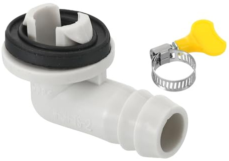 PATIKIL 15mm Connecteur de Tuyau de Vidange de Climatiseur, 1 Pcs Connecteur de Vidange Universel avec Cerceau de Serrage pour Robinet D'Unité Ac à Fenêtre Mini-Fendue, Modèle Blanc 5