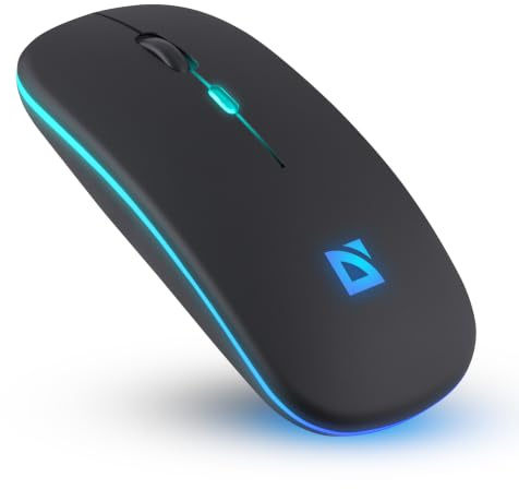 Defender Touch Silent Mouse Bluetooth Wireless 2.4GHz Mouse Wireless Wireless USB 1600 DPI, Compatto Silent Mouse Computer Ultra Sottile per Computer Portatile PC Mac, Windows, iOS, Android, Nero