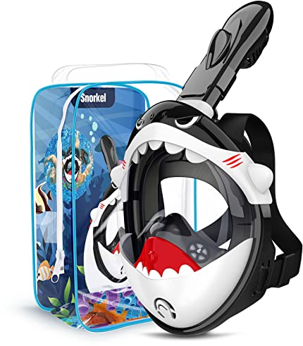 Dancial Schnorchelmaske für Kinder, 180° HD Anti-Beschlag & Anti-Leck Tauchmaske Vollgesichtsmaske Kinder, Taucherbrille Tauchmaske Schnorchel Set für 4-12 Jahre Kinder Pool Spielzeug Wasser Spielzeug