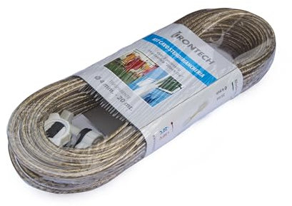 bricoleva.it Cavo Stendibiancheria - Filo da Esterno - Corda per Stendere Panni - Stendino da Balcone Bucato (Kit Cavo Stendibiancheria Trasparente + 2 Morsetti - Ø 4mm)