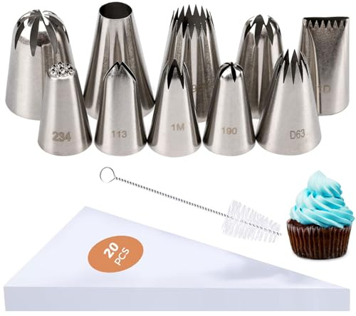 TAKUZA Spritztüllen Set Groß, 31-teilig, Spritzbeutel mit Tüllen