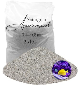 Aquariumsand Aquariumkies 25 kg 0,4-0,8 mm hellgrau gewaschen kantengerundet Quarzsand