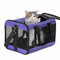Conlun Katzenboxe Flugzeugtauglich, Weichseitige Hundetransportbox mit Innenleine, Transport für kleine bis mittelgroße Katzen und Welpen bis 7 kg, Zusammenklappbare Reisetasche -Lila,M