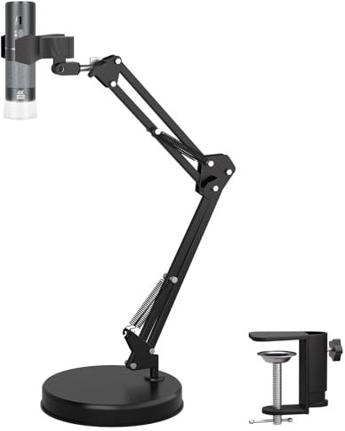 Ninyoon 4K WiFi Mikroskop mit Max 55cm Höhe Stand & Tischklemme, 50-1000X USB Digital Mikroskop 3840x 2160P Kamera, Arbeit für iPhone Android Windows Mac Linux Chrome