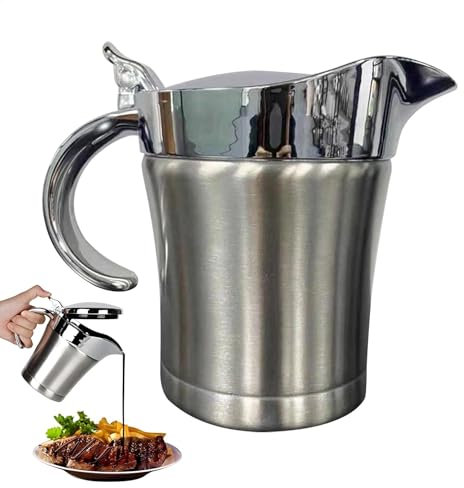 Salsera aislada, salsera con tapa, cuenco para salsa con revestimiento de metal, portátil, de doble capa, accesorio para mesa de comedor, vaso de salsa de acero inoxidable, olla de salsa de carne