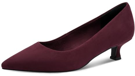 Marco Tozzi Damen Pumps mit Queenie-Absatz Spitz, Rot (Mulberry), 41 EU