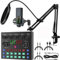 Audio Interface Podcast Equipment Bundle, Sicomne All-in-One DJ Mixer Audio Streaming Podcast Microphone Studio Condenser Mic Kit Gaming PC Phone Karaoke Recording Card Sound Live Voice Changer Board