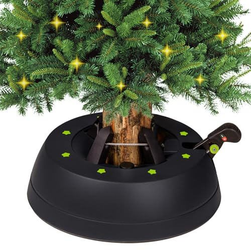 Kamai Stabiler Christbaumständer für Baumhöhe bis 2m, mit Einseiltechnik und Fußpedal, inkl. 2L Wassertank, Weihnachtsbaumständer mit Sicherheitssystem, Anthrazit