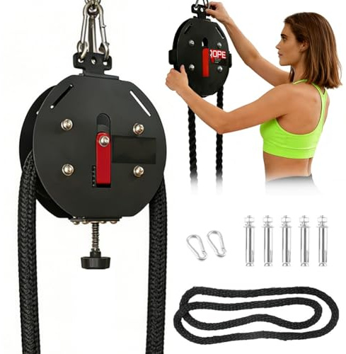 Endless Rope Trainer, Pulley Cable Machine, Suspension Training Equipment for Grip, Arms, Back and Physical Conditioning