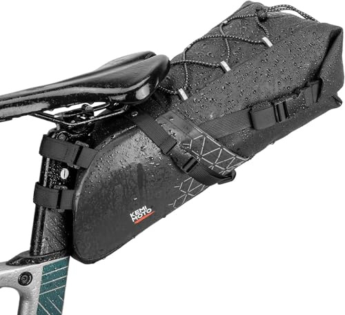 KEMIMOTO Sacoche de Selle Vélo Etanche, 11L Sac de Selle Velo avec Réfléchissant, Sacoche de Arrière Vélo pour Velo de Course, Électrique et VTT