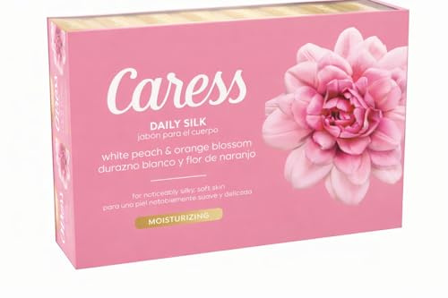 Caress Daily Silk Beauty Bar Soap – 32 Bars Total, White Peach & Orange Blossom, 3.75 oz, Pack of 2 (16 Count Each)