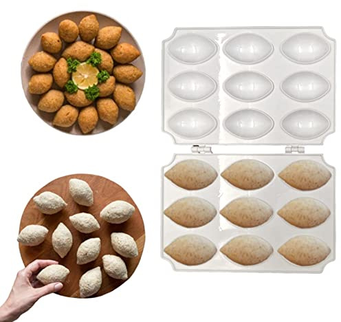 Molde para Albóndigas, Molde para Hacer Rollos Kibbeh, Herramienta de Prensa Manual para Hacer Pan de Carne, Accesorio de Cocina (9 rejillas)