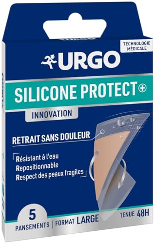 URGO - Pansements SILICONE - Repositionnable, conformable - Adaptés pour les plaies superficielles, plaies post-opératoires, protection des sutures, peaux fragiles